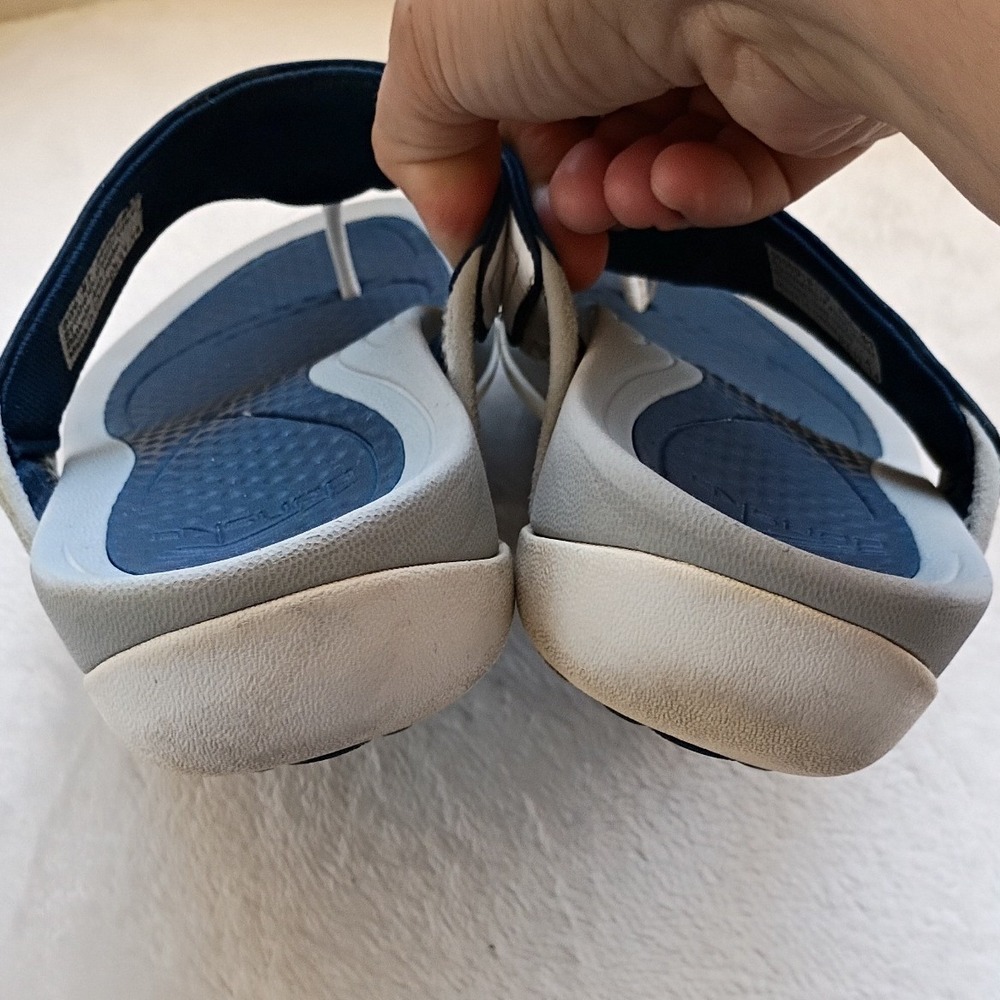 Dansko Katy Womens White Navy Blue Thong Sandals Comfort Slides 41 (US 10.5-11) - Picture 6 of 7